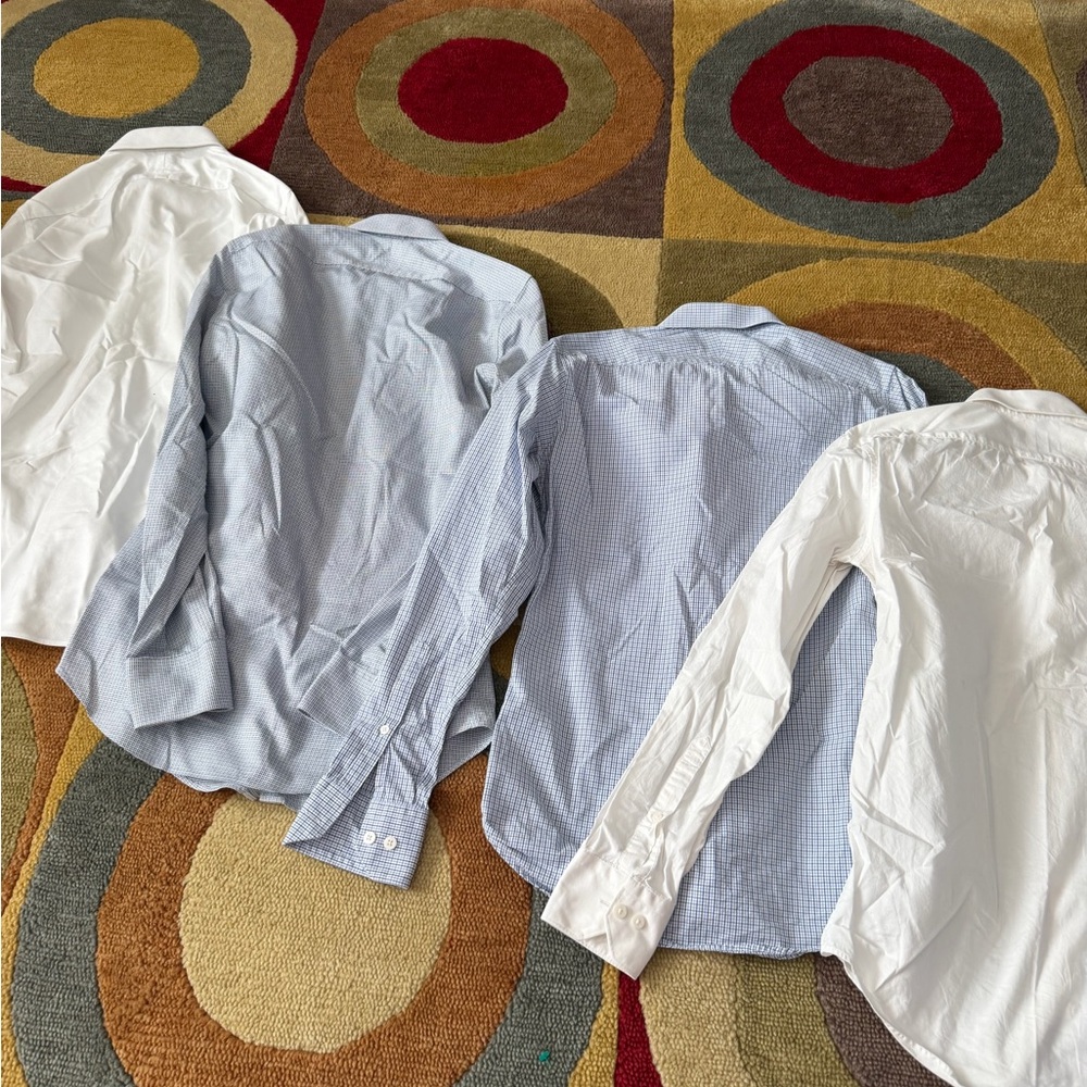 T.M.Lewin Men’s Button Down Dress Shirt Set of four Neck 15 Sleeve Length 34 - Picture 6 of 8